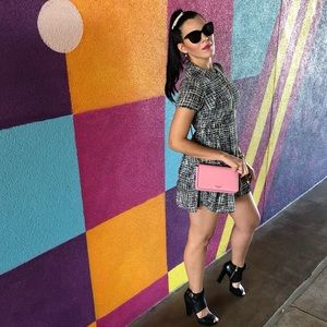 Mini black and white dress